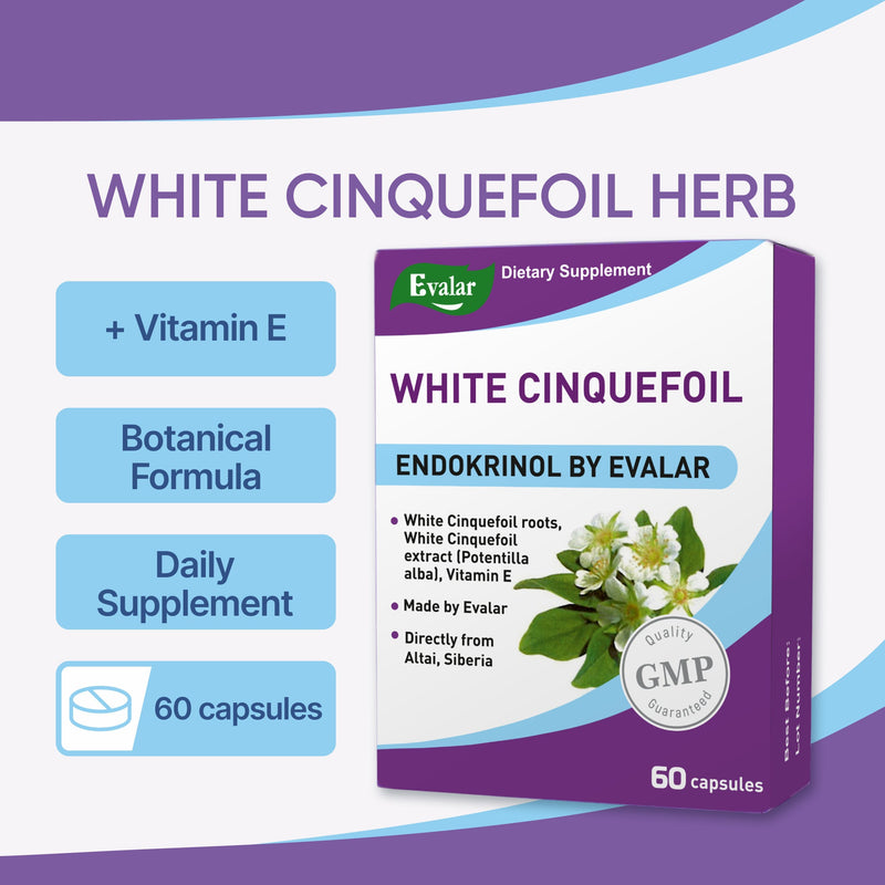 SiberianGreen.com White Cinquefoil Herb by Evalar 60 Caps Herbs
