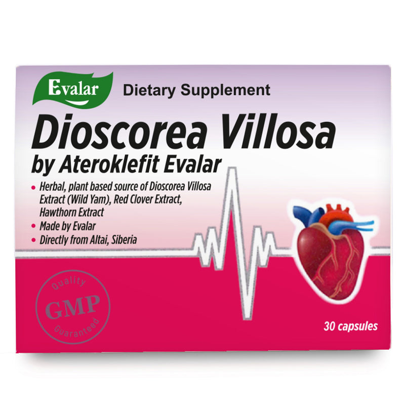 SiberianGreen.com Dioscorea Villosa Wild Yam Red Clover by Evalar Ateroklefit Herb 30 Caps Herbs