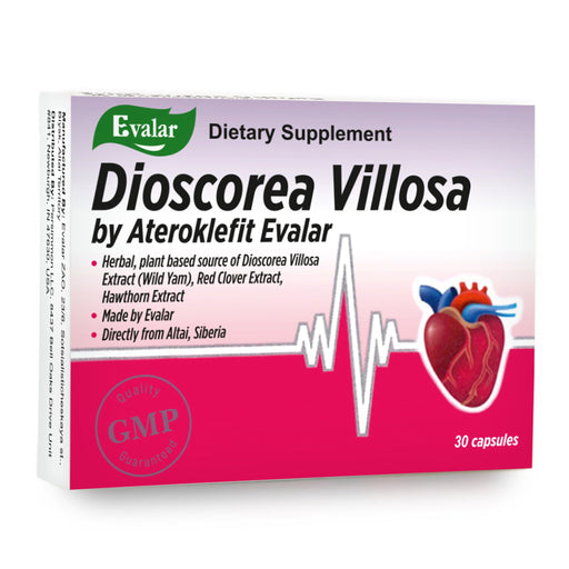 SiberianGreen.com Dioscorea Villosa Wild Yam Red Clover by Evalar Ateroklefit Herb 30 Caps Herbs