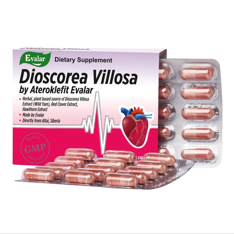 SiberianGreen.com Dioscorea Villosa Wild Yam Red Clover by Evalar Ateroklefit Herb 30 Caps Herbs