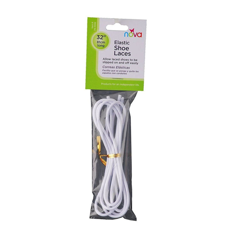Nova Nova 32” Elastic Shoelaces, White Shoelaces