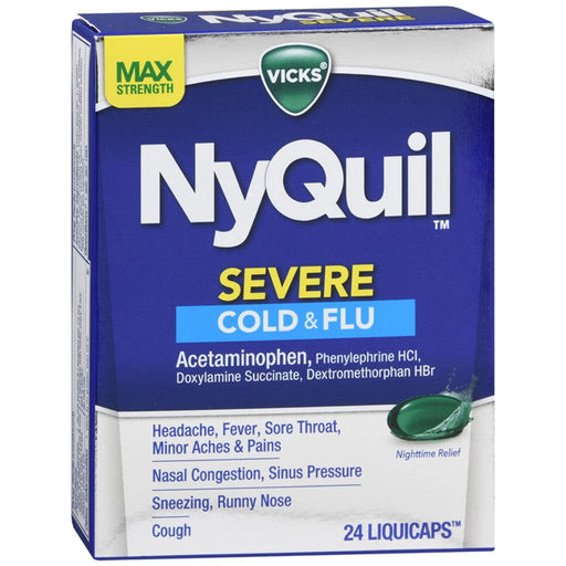 Vicks Vicks Cold & Flu, Severe, Max Strength, Nighttime Relief, Liqui Caps Health & Beauty