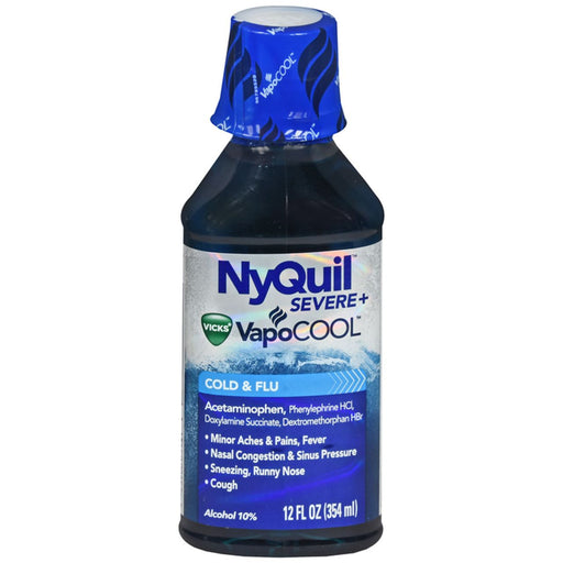 Vicks Vicks Nyquil Vapocool Severe Cold & Flu + Congestion 12 Fl Oz Health & Beauty White Smoke