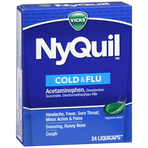 Vicks Vicks NyQuil Cold & Flu Nighttime Relief LiquiCaps - 24ct Health & Beauty
