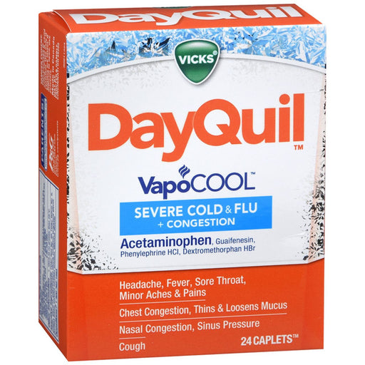 Vicks Vicks Cold & Flu + Congestion, Severe, Coated Caplets Health & Beauty