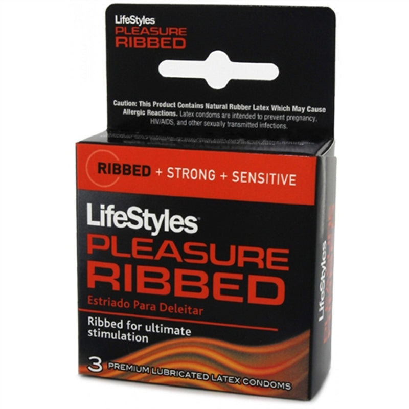 LifeStyles LifeStyles Ribbed Pleasure Condoms Lubricated Latex Condoms