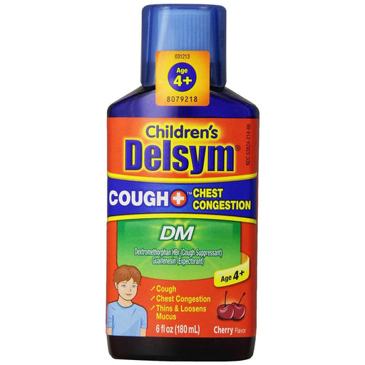 Delsym Delsym Max Strength Cough Plus Chest Congestion DM Liquid, Cherry Flavor, 6 Oz Health & Beauty