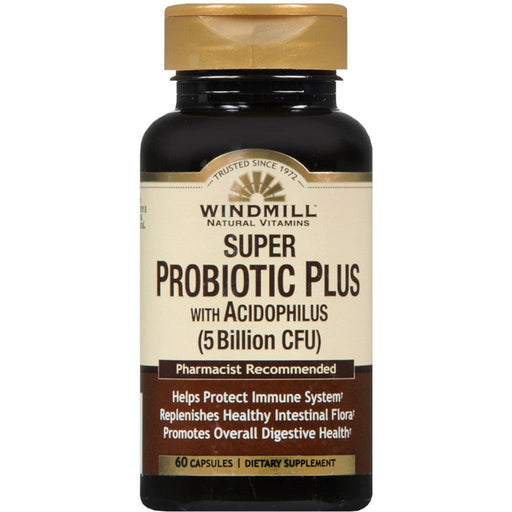 Windmill Windmill Super Probiotic Plus, 8-Strain Probiotic Complex, 60 Vegetable Capsules Vitamins & Supplements