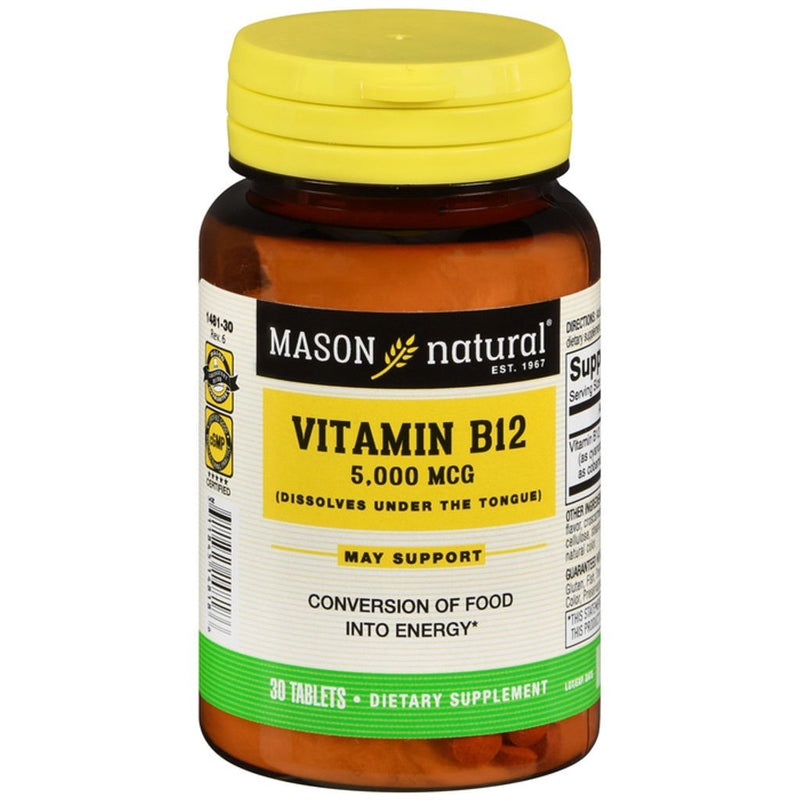 Mason Natural Mason Natural Vitamin B-12 Sublingual 5000 Mcg, 30 Tablets Vitamins & Supplements
