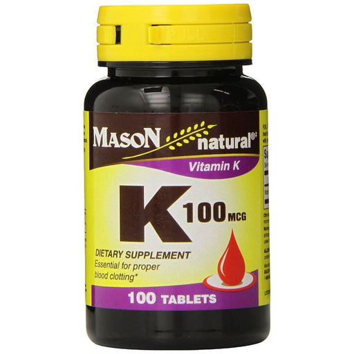 Mason Natural Mason Natural Vitamin K, 100 Mcg, Tablets Vitamins & Supplements