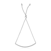 Bids.com 14k White Gold Smooth Curved Bar Lariat Design Bracelet Bracelets