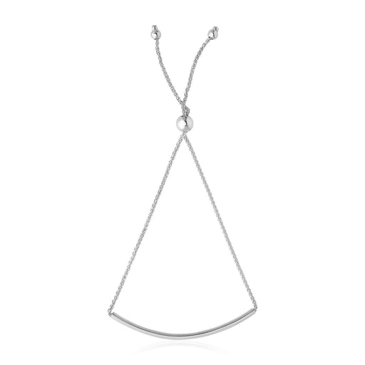 Bids.com 14k White Gold Smooth Curved Bar Lariat Design Bracelet Bracelets