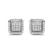 Bids.com 10K White Gold 1.0 Cttw Diamond  Composite with Halo Stud Earrings (H-I Color, I1-I2 Clarity) Earrings