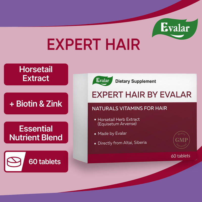 SiberianGreen.com Expert Hair Horsetail Herb Equisetum Arvense Extract by Evalar 60 Tabs Herbs