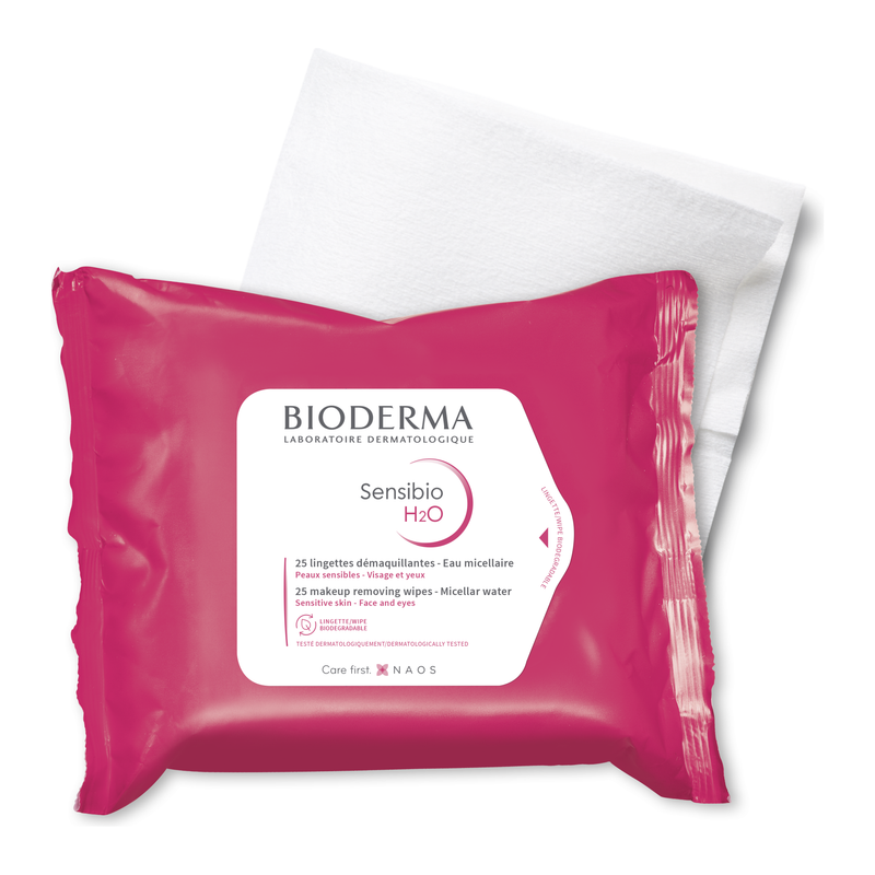 Bioderma Bioderma Sensibio H2O - 25 Makeup Removing Wipes - Micellar Water Makeup Removing Wipes