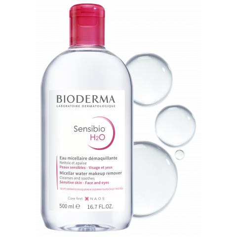 Bioderma Sensibio H2O Face And Eyes Water Resistant Makeup Remover 500ml - 16.7 Oz