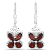 Bids.com 2.60 Carat Genuine Garnet .925 Sterling Silver Earrings Earrings