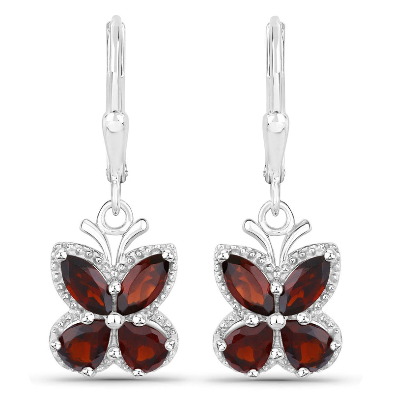 Bids.com 2.60 Carat Genuine Garnet .925 Sterling Silver Earrings Earrings
