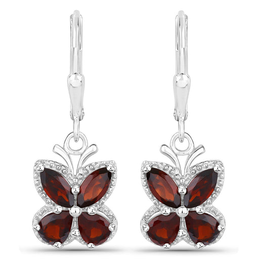Bids.com 2.60 Carat Genuine Garnet .925 Sterling Silver Earrings Earrings