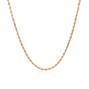 Bids.com 14k Rose Gold Solid Diamond Cut Rope Chain 1.5mm Necklaces