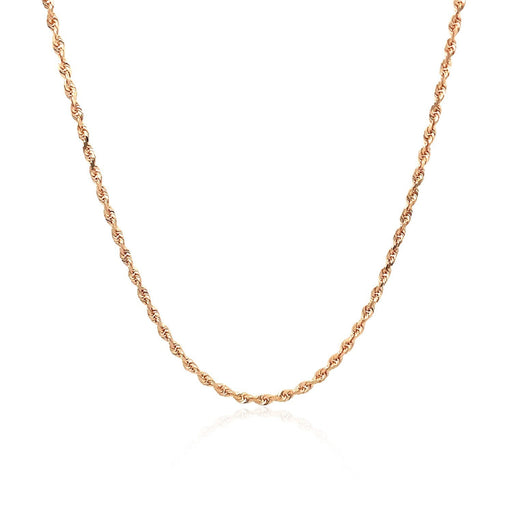 Bids.com 14k Rose Gold Solid Diamond Cut Rope Chain 1.5mm Necklaces