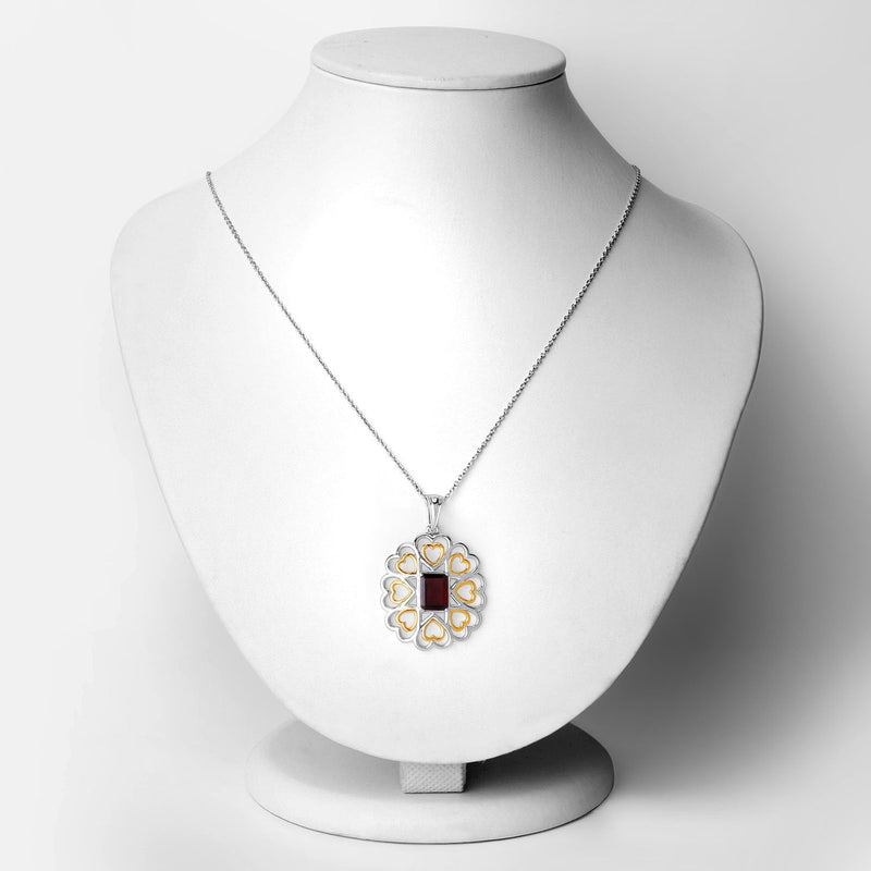 Bids.com 2.55 Carat Genuine Garnet .925 Sterling Silver Pendant Pendants