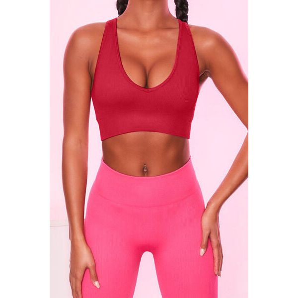 Scoop Neck Wide Strap Active Bra