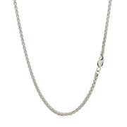 Bids.com 2.1mm 14k White Gold Round Wheat Chain Necklaces