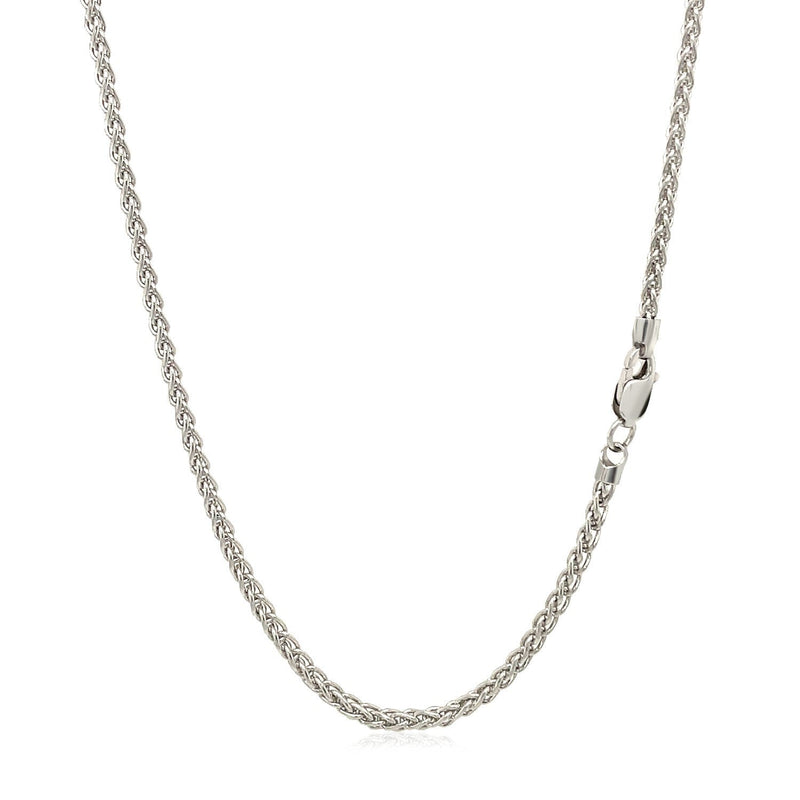 Bids.com 2.1mm 14k White Gold Round Wheat Chain Necklaces