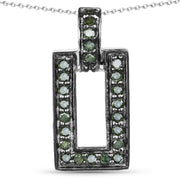 Bids.com 0.36 Carat Genuine Green Diamond .925 Sterling Silver Pendant Pendants