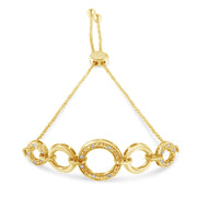 Bids.com 10K Yellow Gold over .925 Sterling Silver Diamond Accented Graduated Infinity Open Circle 6â€-9â€ Adjustable Bolo Bracelet Bracelets