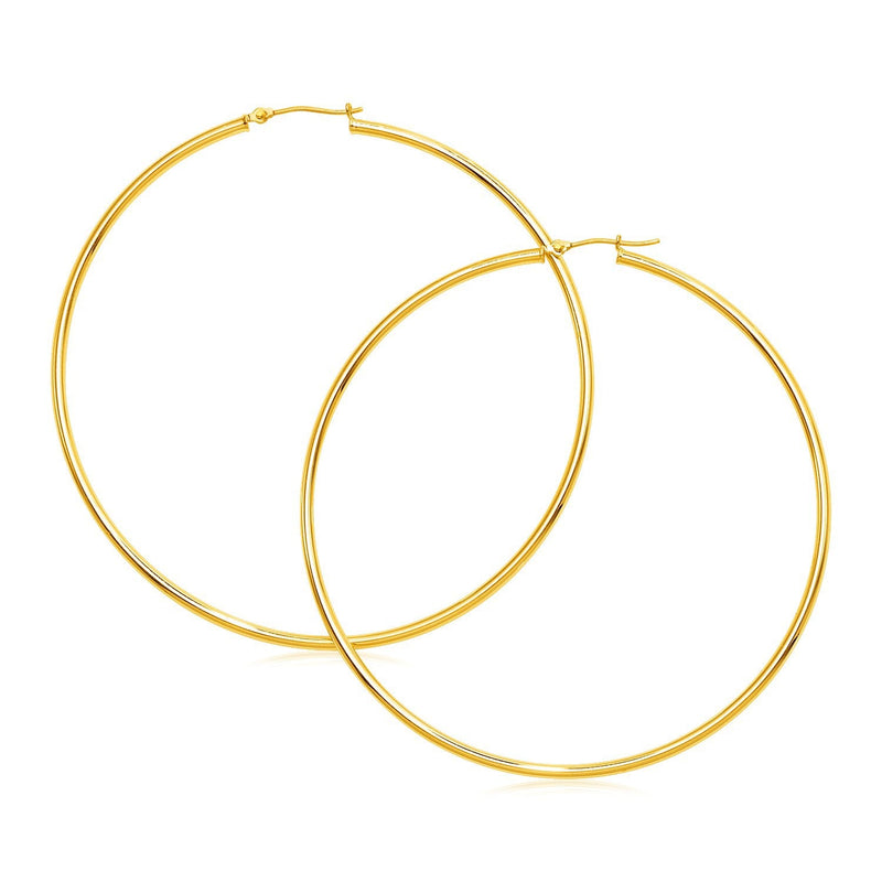 Bids.com 14k Yellow Gold Large Polished Hoop Earrings Earrings