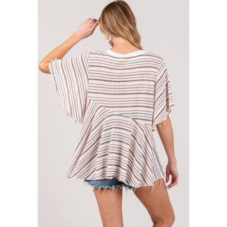 SAGE + FIG Round Neck Stripe Top