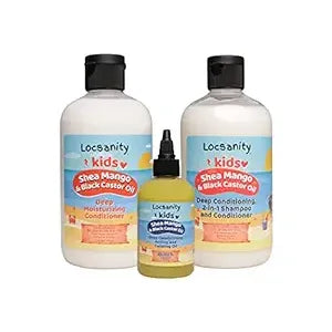 Locsanity Locsanity Kids Shea Mango & Black Castor Oil Loccare/Haircare Bundle Loose Natural