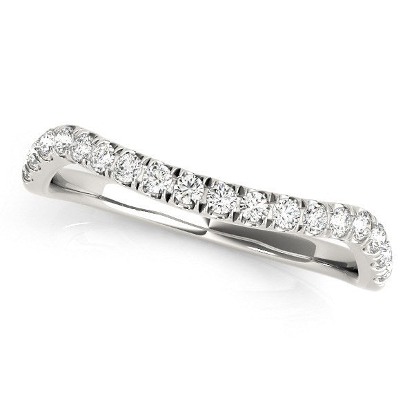 Bids.com 14k White Gold Curved Design Diamond Wedding Band (1/4 cttw) Rings