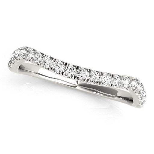 Bids.com 14k White Gold Curved Design Diamond Wedding Band (1/4 cttw) Rings