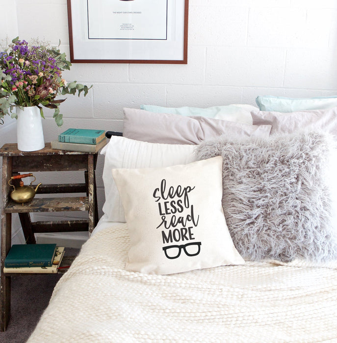 Sleep Less Read More Pillow Cover by The Cotton & Canvas Co.