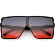 zeroUV Oversize Retro Modern Flat Lens Flat Top Translucent Sunglasses C730 Sunglasses