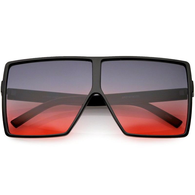 zeroUV Oversize Retro Modern Flat Lens Flat Top Translucent Sunglasses C730 Sunglasses