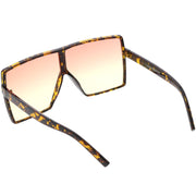 zeroUV Oversize Retro Modern Flat Lens Flat Top Translucent Sunglasses C730 Sunglasses