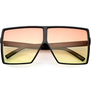 zeroUV Oversize Retro Modern Flat Lens Flat Top Translucent Sunglasses C730 Sunglasses