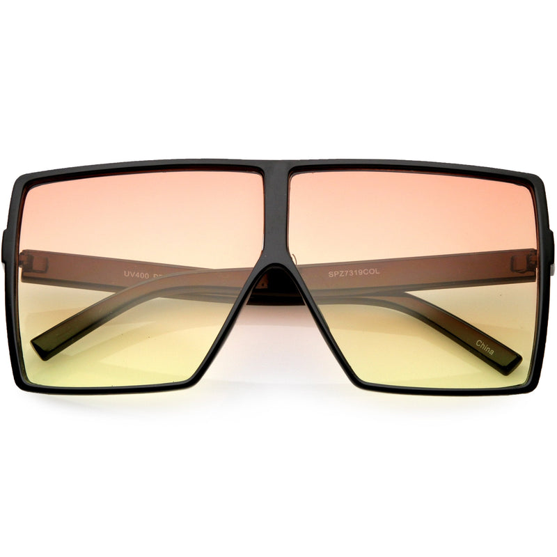 zeroUV Oversize Retro Modern Flat Lens Flat Top Translucent Sunglasses C730 Sunglasses