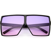 zeroUV Oversize Retro Modern Flat Lens Flat Top Translucent Sunglasses C730 Sunglasses