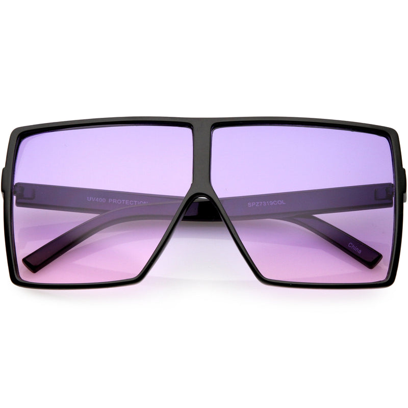 zeroUV Oversize Retro Modern Flat Lens Flat Top Translucent Sunglasses C730 Sunglasses
