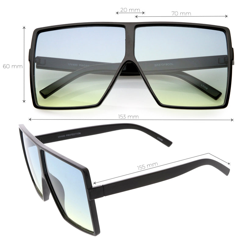 zeroUV Oversize Retro Modern Flat Lens Flat Top Translucent Sunglasses C730 Sunglasses
