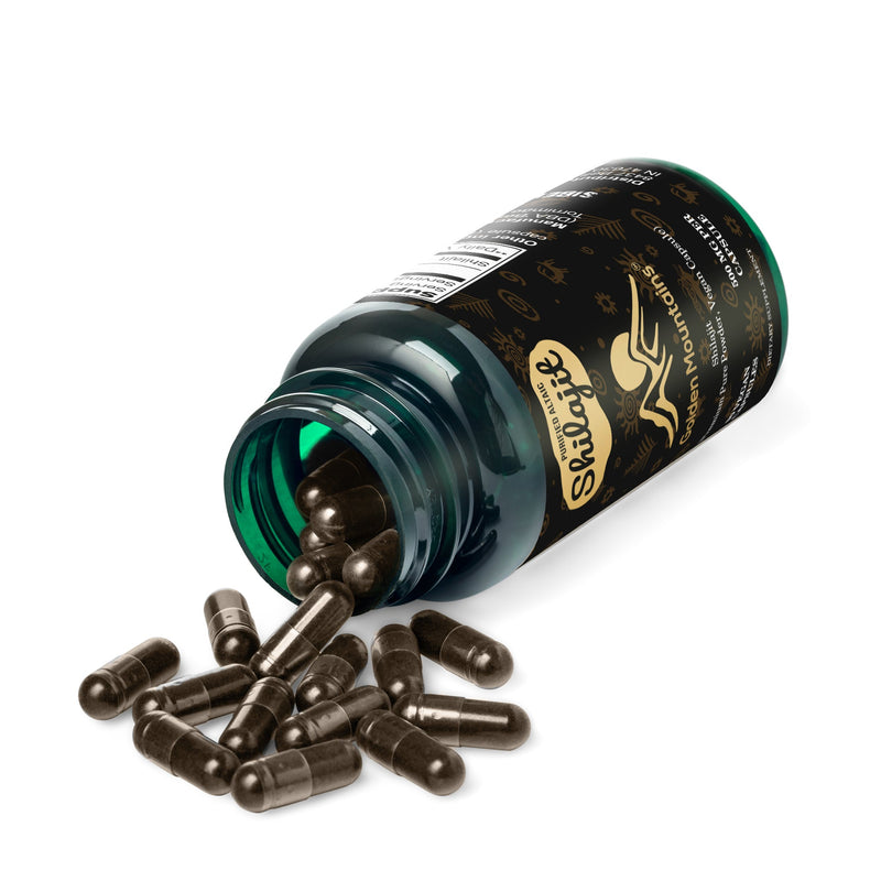 Golden Mountains Shilajit Vegan Capsules – 500mg | 90 Count