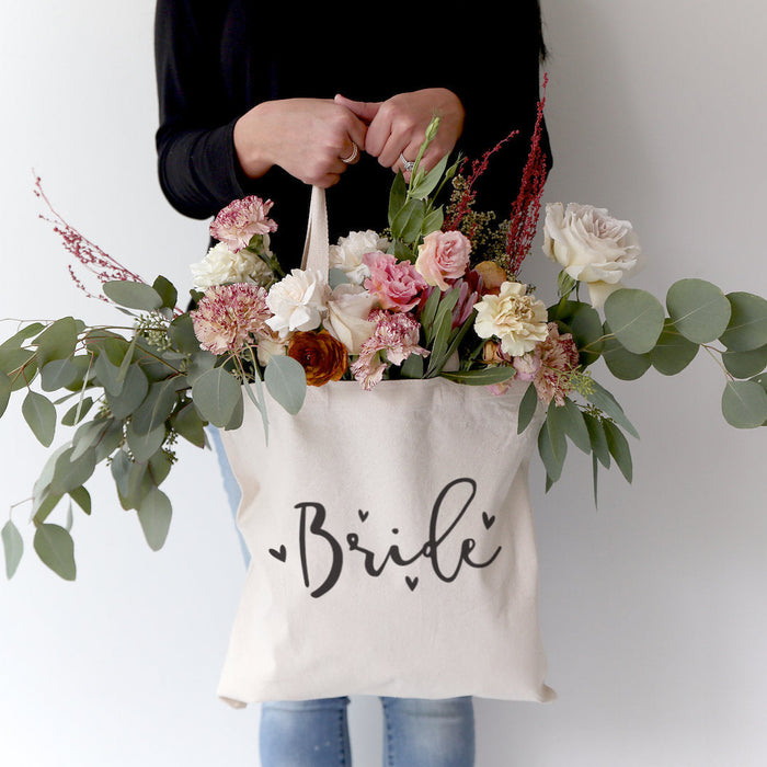 Bride Wedding Cotton Canvas Tote Bag by The Cotton & Canvas Co.