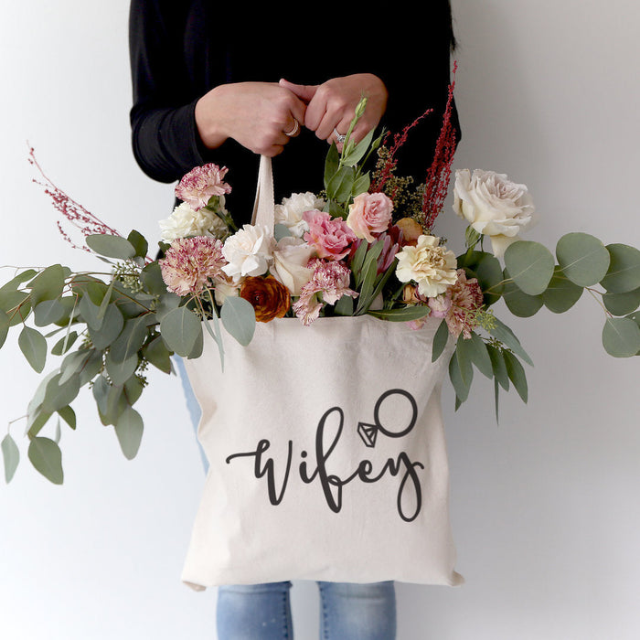 Wifey Wedding Cotton Canvas Tote Bag by The Cotton & Canvas Co.