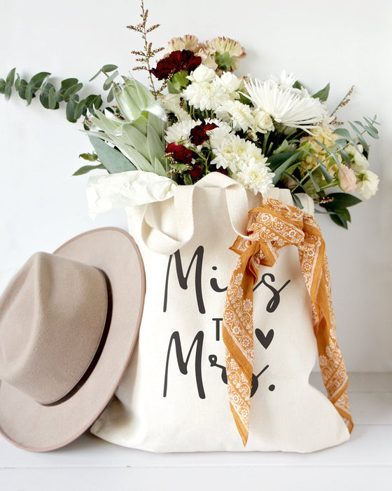 Miss to Mrs. Wedding Cotton Canvas Tote Bag