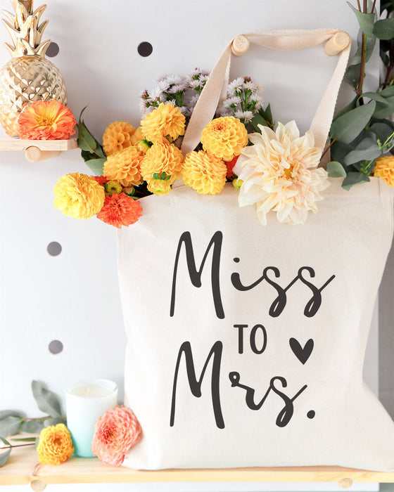 Miss to Mrs. Wedding Cotton Canvas Tote Bag